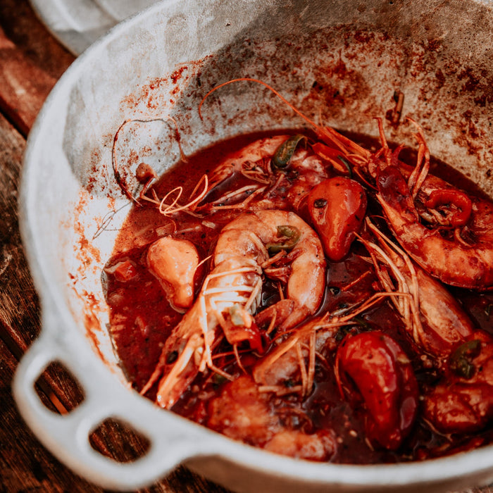 Pepper Shrimp im Dutch Pot