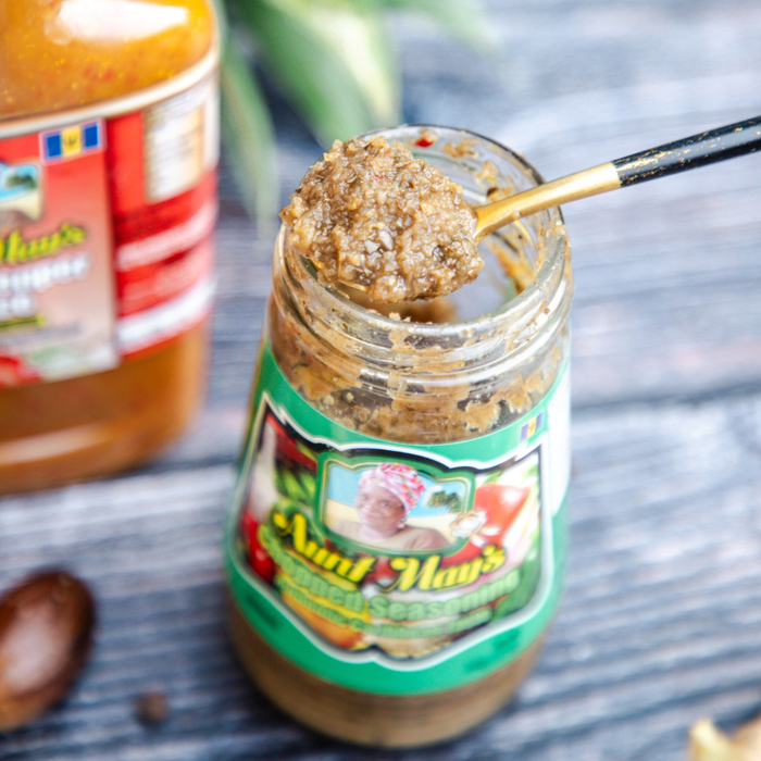 Aunt May's Chopped Seasoning - Grüne Kräuterwürze aus Barbados