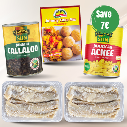 Jamaican Breakfast: Ackee, Callaloo, Salftish, Dumplings spare 7 EUR