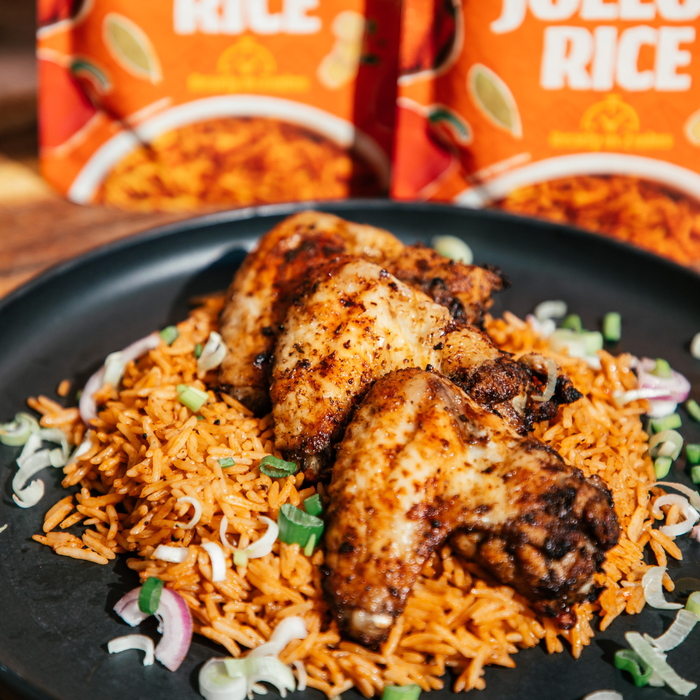Jerk Chicken auf Jollof Reis