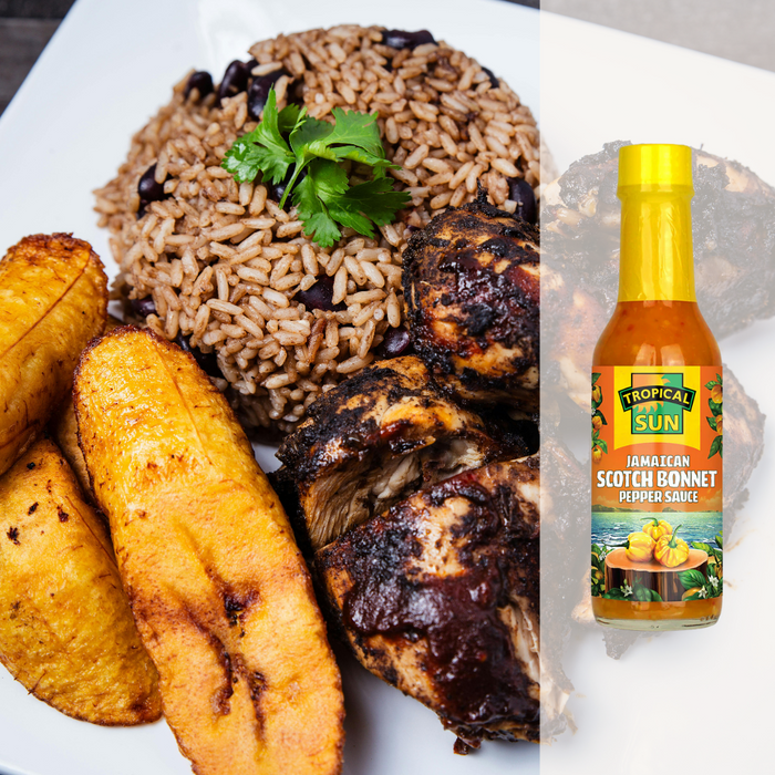 Gelbe Scotch Bonnet Sauce für karibische Gerichte