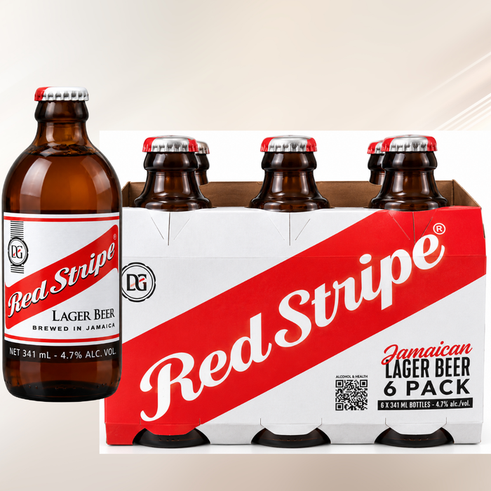 Red Stripce Jamaican Lager brewed in Jamaica